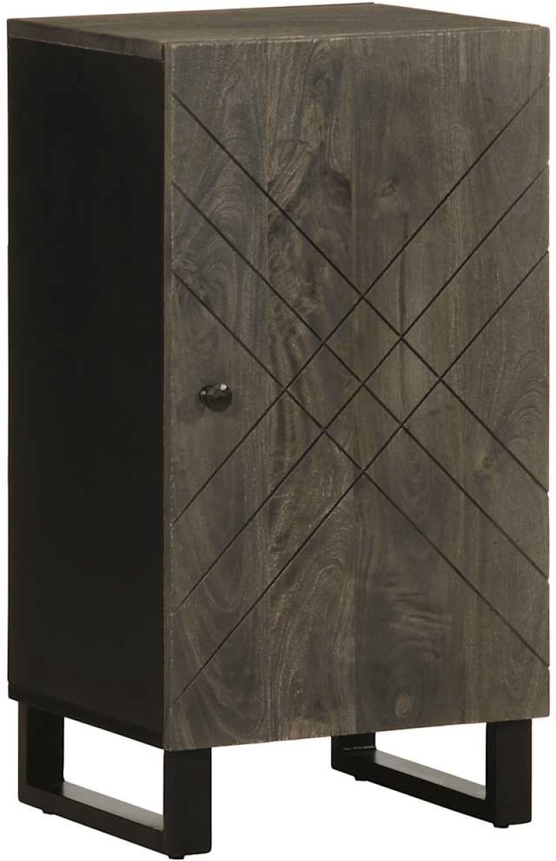 Σκευοθήκη μαύρο 40x33x75 cm μασίφ ξύλο Μάνγκο Μαύρο 4017708