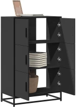 Ντουλάπι Μαύρο από 68x35x106,5 cm Επεξεργασμένο Ξύλο μέταλλο Μαύρο 849069