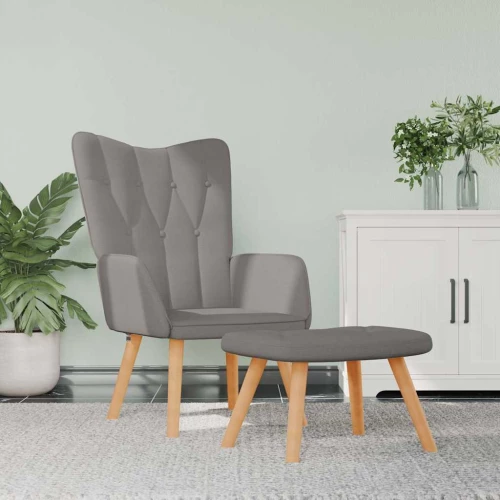 Πολυθρόνα Relax Taupe Υφασμάτινη με Σκαμπό Taupe 327543