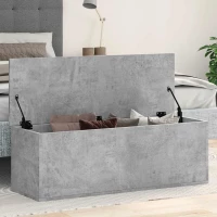 Κουτί Αποθήκευσης Γκρι Σκυροδέματος 102x35x35 εκ. Επεξεργ. Ξύλο Γκρι 840691