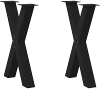 Πόδια τραπεζαρίας σχήμα Χ 2 τεμάχια Μαύρο 60x(72-73)cm Χάλυβας Μαύρο 4012972