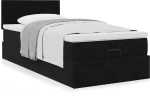 Οθωμανικό κρεβάτι με στρώμα Μαύρο 100x200cm Velvet Μαύρο 3311683