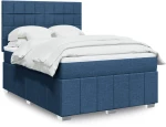Κρεβάτι Boxspring με Στρώμα Μπλε 160x200 εκ. Υφασμάτινο Μπλε 3294025