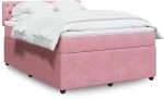 Κρεβάτι Boxspring με Στρώμα Ροζ 140x200 εκ. Βελούδινο Ροζ 3287769