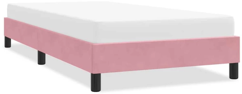 Πλαίσιο κρεβατιού χωρίς στρώμα Ροζ 90x220 cm Βελούδινο Ροζ 4101390