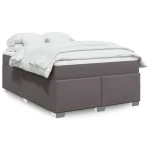 Κρεβάτι Boxspring με Στρώμα Γκρι 140x190εκ. από Συνθετικό Δέρμα Γκρι 3285211