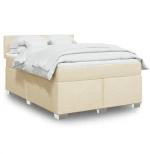 Κρεβάτι Boxspring με Στρώμα Κρεμ 140x190 εκ. Υφασμάτινο Κρεμ 3288181