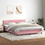 Κρεβάτι Boxspring με Στρώμα Ροζ 180x210 εκ. Βελούδινο Ροζ 3317090