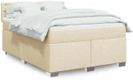 Κρεβάτι Boxspring με Στρώμα Κρεμ 140x190 εκ. Υφασμάτινο Κρεμ 3288202
