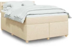 Κρεβάτι Boxspring με Στρώμα Κρεμ 140x190 εκ. Υφασμάτινο Κρεμ 3288994