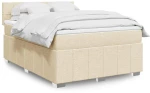 Κρεβάτι Boxspring με Στρώμα Κρεμ 140x190 εκ. Υφασμάτινο Κρεμ 3287068