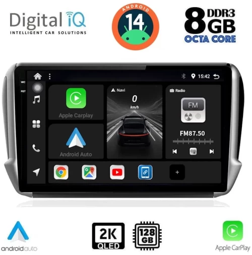 DIGITAL IQ BXF 8508_CPAA (10inc) MULTIMEDIA TABLET for PEUGEOT 208-2008 mod. 2012-2021 DIQ_BXF_8508