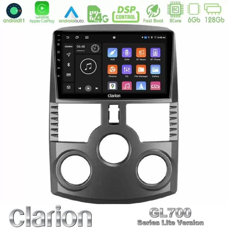 Clarion GL700 Lite Series 8Core Android11 6+128GB Daihatsu Terios Navigation Multimedia Tablet 9" Με Carplay & Android Auto U-G76L-DH1016