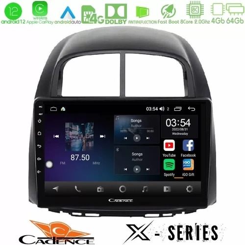 Cadence X Series Daihatsu Sirion/Subaru Justy 8core Android12 4+64GB Navigation Multimedia Tablet 10" U-X-DH0527
