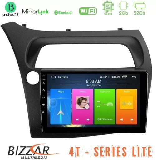 Bizzar 4T Series Honda Civic 4Core Android13 2+32GB Navigation Multimedia Tablet 9" U-LVB-HD0942