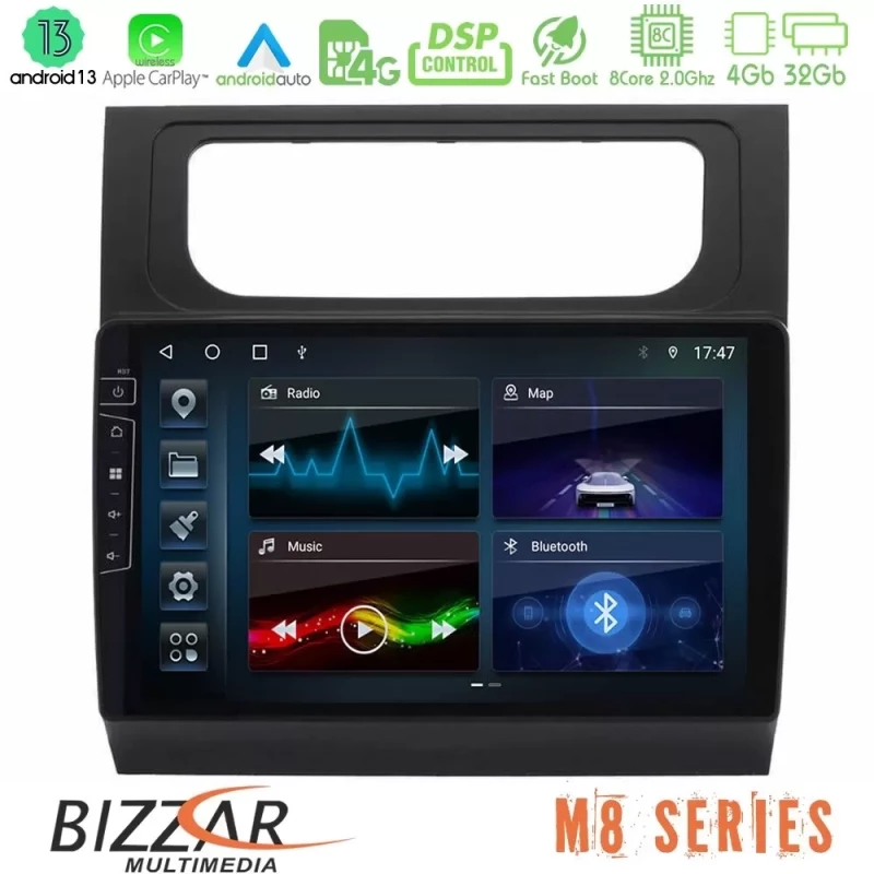 Bizzar M8 Series VW Touran 2011-2015 8Core Android13 4+32GB Navigation Multimedia Tablet 10" U-M8-VW1002