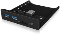 Icy Box Front Panel 4-port Usb3.2 Hub And Card Reader Black