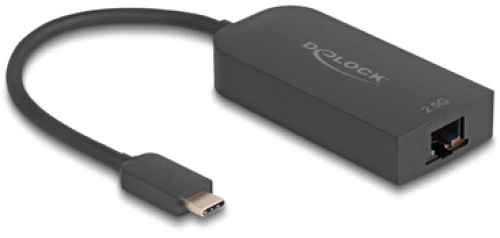 DELOCK αντάπτορας δικτύου 66046, USB-C, 2.5Gbps Ethernet, μαύρος