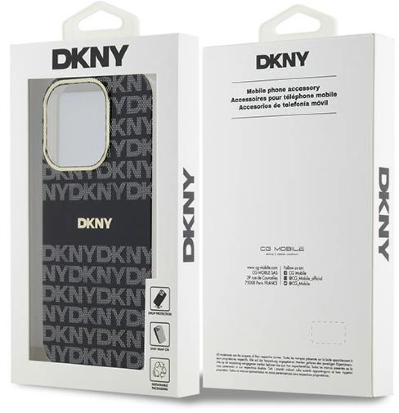DKNY IML Mono & Stripe MagSafe case for iPhone 15 Pro Max - black
