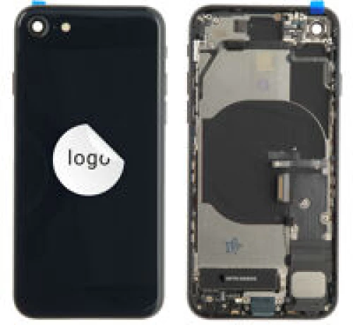 For iPhone/iPad (APSE0024BPSP-B) Rear Cover (Pulled B) incl. small parts - Black, For iPhone SE (2022)