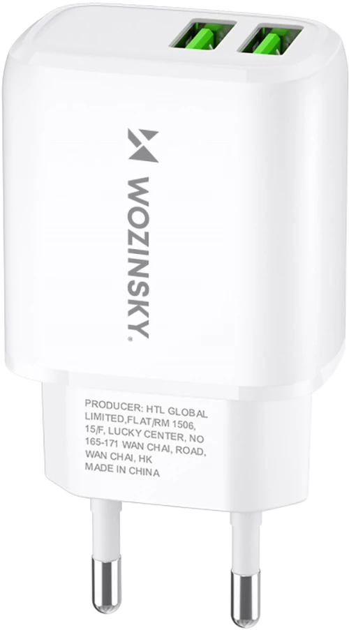 Wozinsky CUWCW 2.4A 2 x USB-A wall charger - white