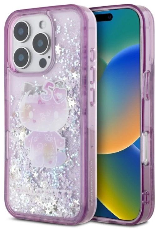 Hello Kitty HKHCP16XL50PPU iPhone 16 Pro Max 6.9" purple/purple hardcase Liquid Glitter 50TH Anniversary Party