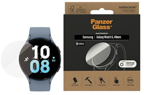 Antibacterial PanzerGlass Screen Protector for Samsung Galaxy Watch Classic 5 44 mm