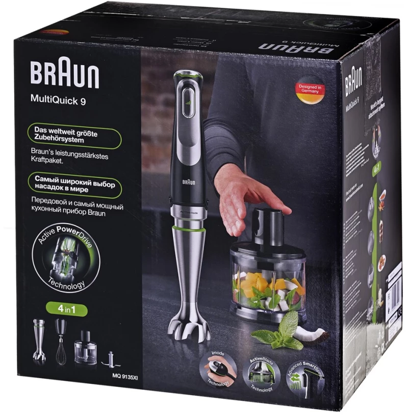Braun MultiQuick 9 MQ 9135XI 0.6 L Immersion blender 1200 W Black, Stainless steel