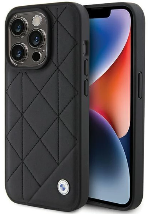 BMW Leather Quilted case for iPhone 15 Pro Max - black