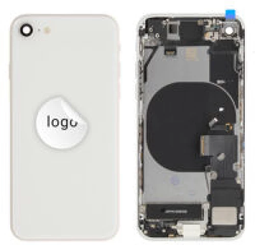 For iPhone/iPad (APSE0024WPSP-C) Rear Cover (Pulled C) incl. small parts - White, For iPhone SE (2022)