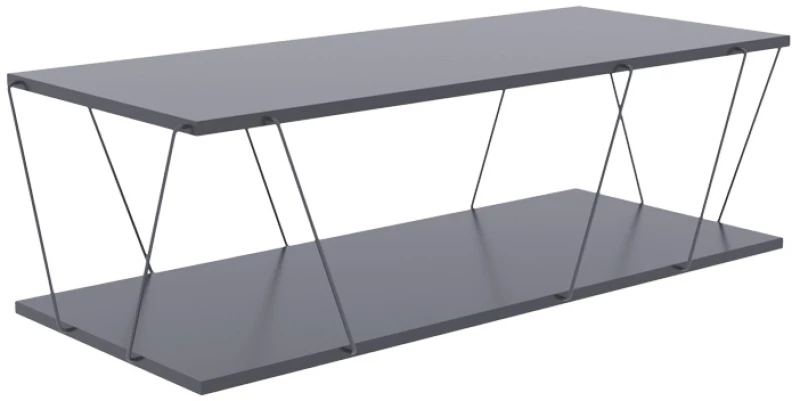 Tραπέζι σαλονιού Tars  γκρι-μαύρο 120x48x30εκ
