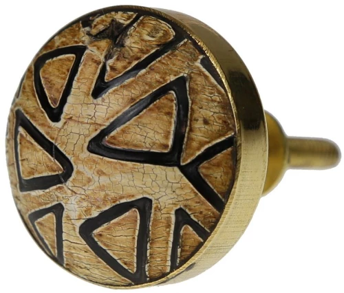 Πόμολο μπεζ με τρίγωνα 3.6εκ.