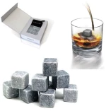 Σετ Επαναχρησιμοποιούμενα Παγάκια Whisky Stones 9 Τμχ Ανθρακί