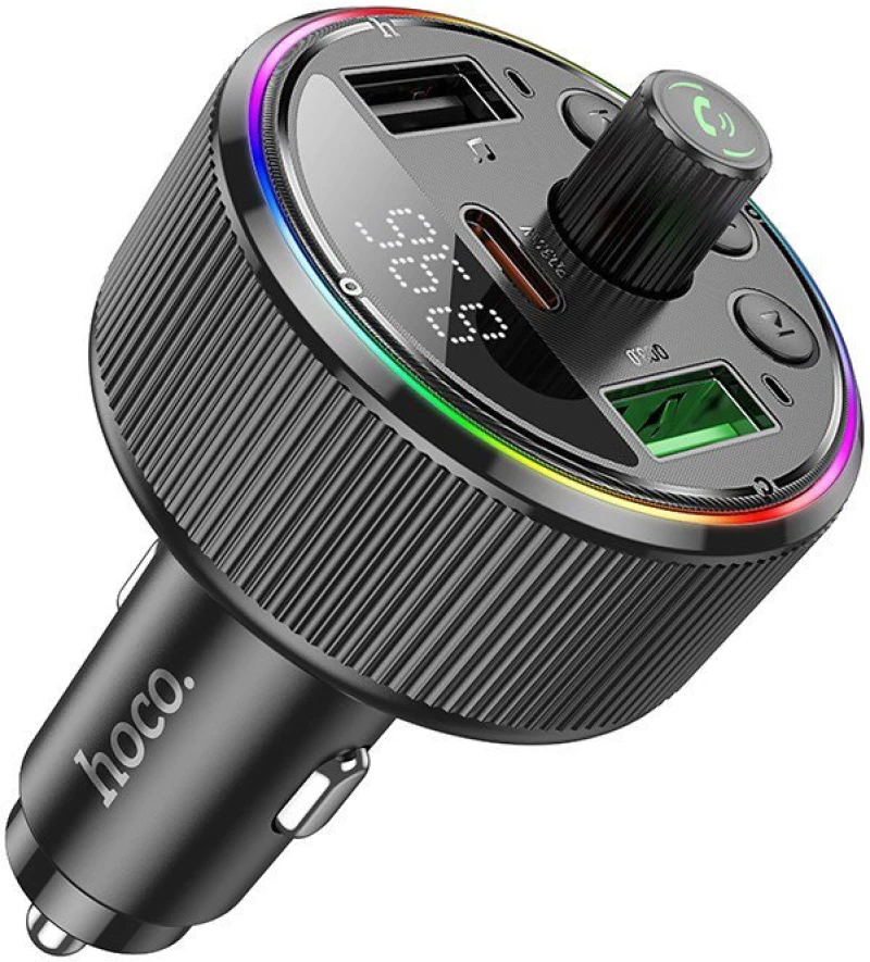 Hoco E82 FM Transmitter Αυτοκινήτου με Οθόνη LED Μαύρο