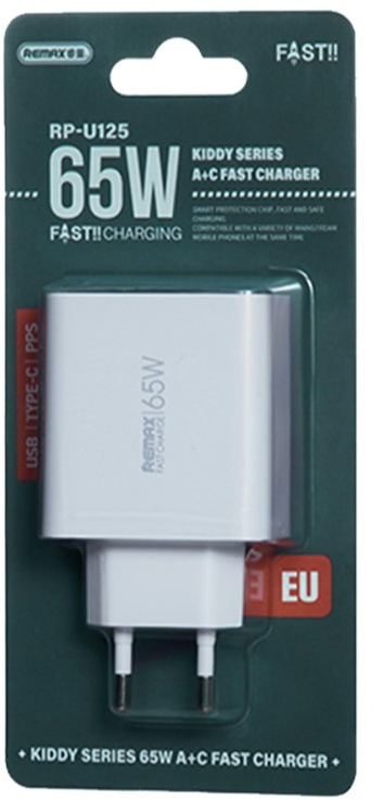Remax RP-U125 Power Delivery 65W Type-C Λευκό