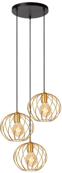 Φωτιστικό Κρεμαστό Lucide DANZA 3xE27 - Matt Gold / Brass - 21428/13/02