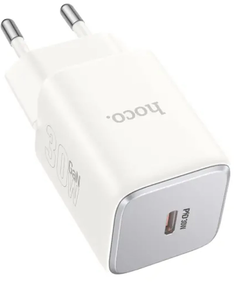 Φορτιστής Ταξιδίου Hoco N43 Vista με USB-C PD30W GaN Tech Small Size Λευκό