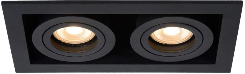Lucide CHIMNEY - Recessed spotlight - 2xGU10 - Black - 09926/02/30