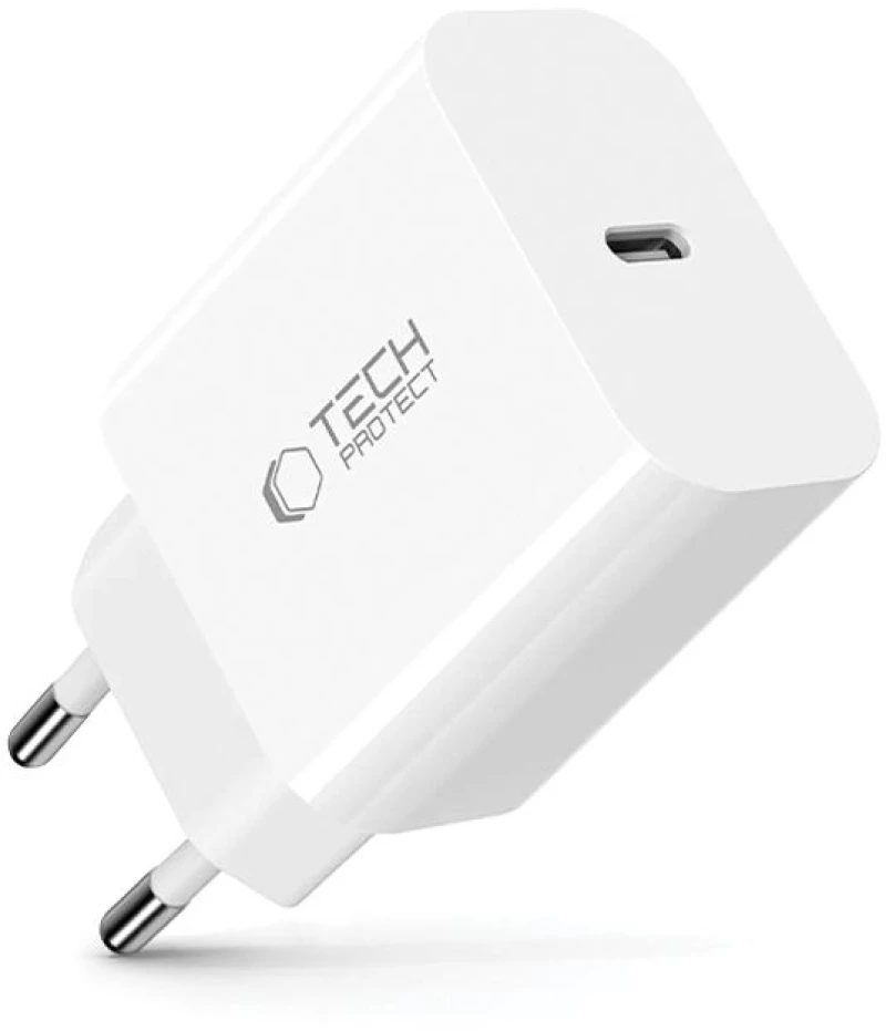 Tech-Protect Φορτιστής με Θύρα Type-C Charger PD20W White
