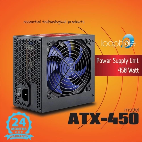 Τροφοδοτικό LOOPHOLE 450Watt Μπλε Fan