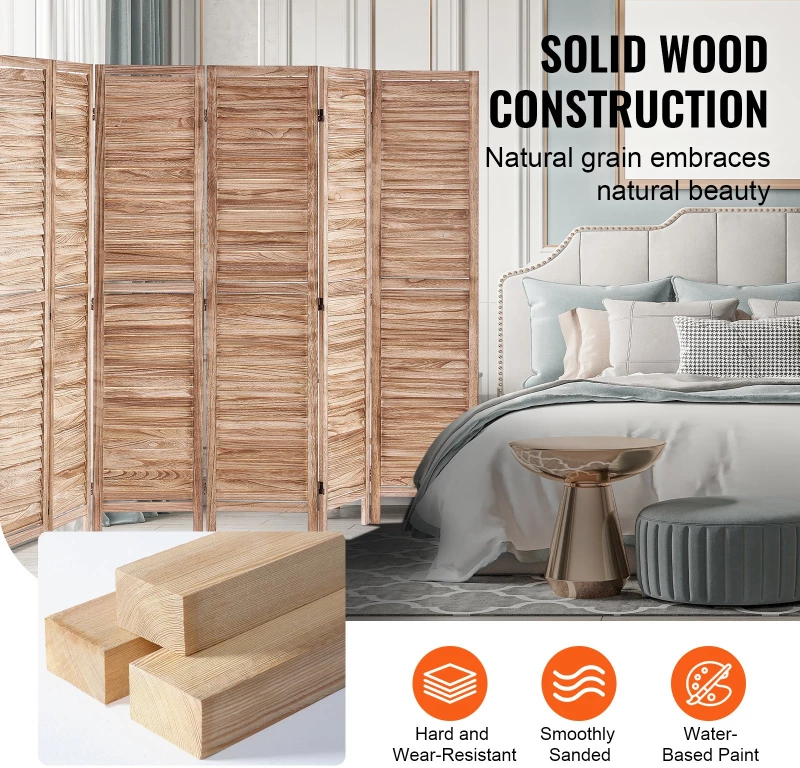 VEVOR Wood Divider Room Ξύλινο πάνελ 8 για Διαχωρισμό Δωματίων Home Office