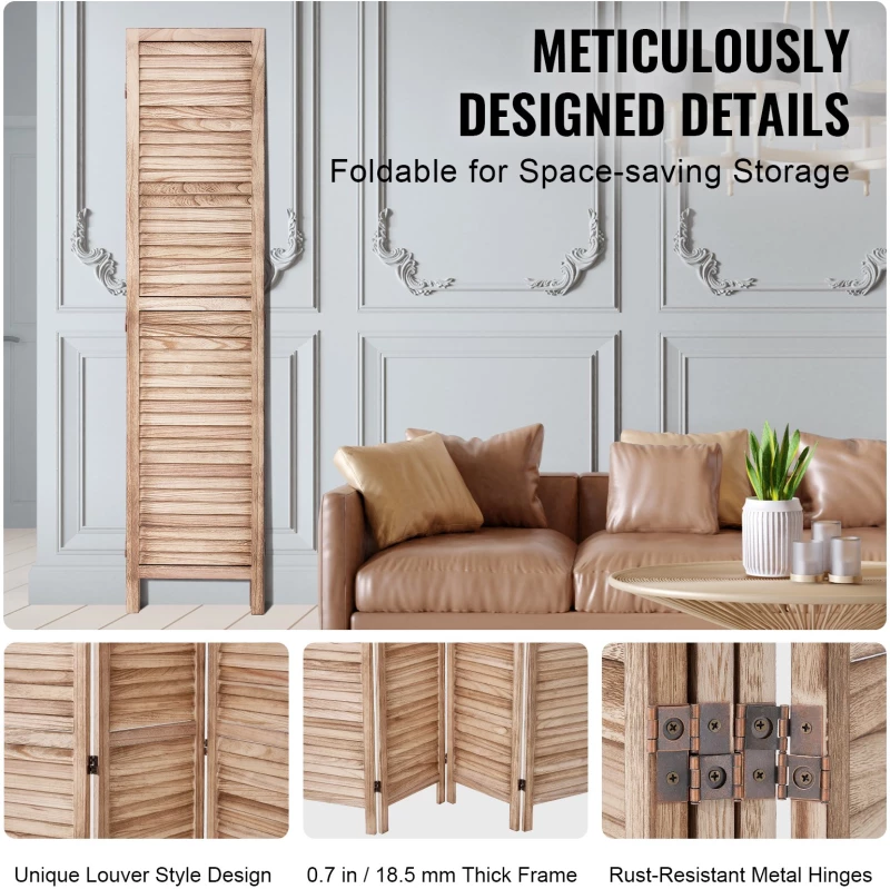 VEVOR Wood Divider Room Ξύλινο πάνελ 8 για Διαχωρισμό Δωματίων Home Office