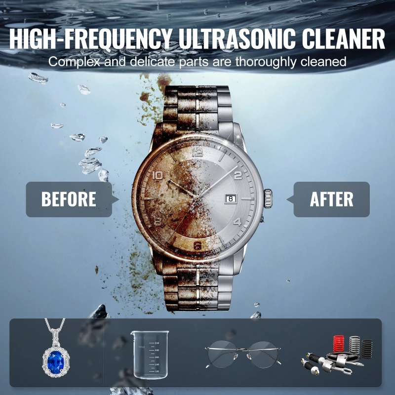 VEVOR Ultrasonic Cleaner 30L Μηχάνημα καθαρισμού με Timer Heater & Basket 600W