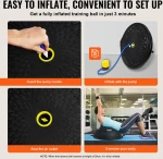 VEVOR 26" Half Exercise Ball Trainer Yoga Balance Stability Band Resistance Ball