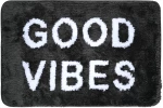 Estia 02-28541 Πατάκι Μπάνιου Microfiber Good Vibes Μαυρο 40x60εκ.