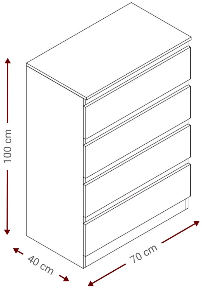 Συρταριέρα Juniper 4S-Leuko