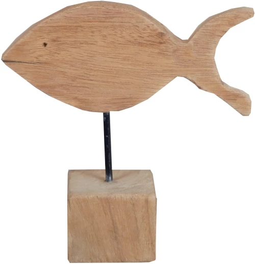 Ξύλινο διακοσμητικό ψάρι Υ28xM28xΠ10εκ