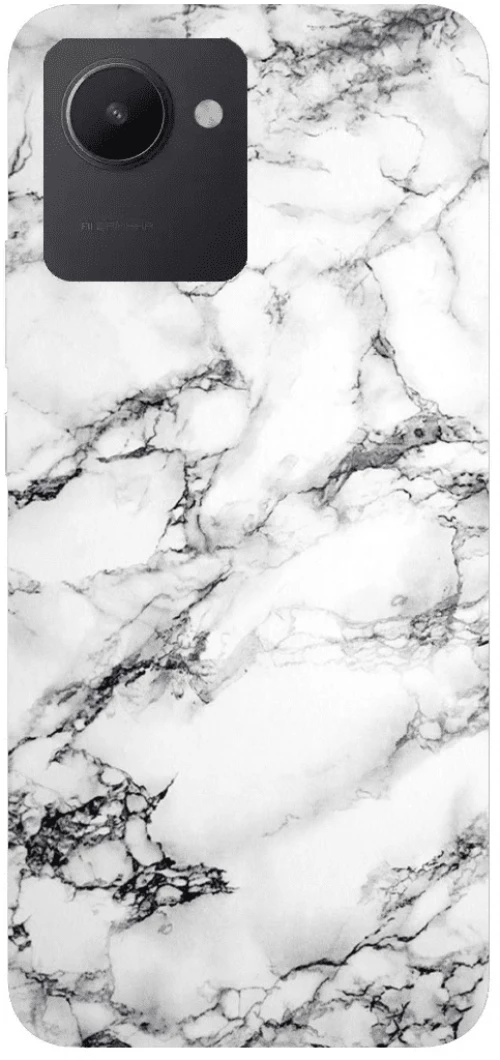 Marble Silicone case Θήκη για Realme C30 white