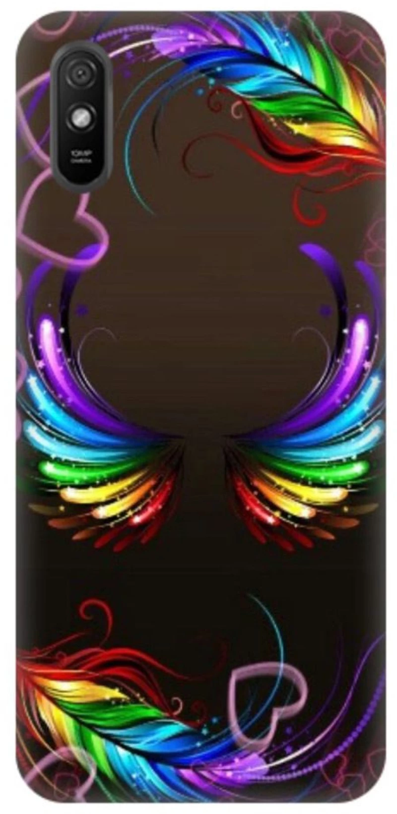 Feathers Silicone case for Xiaomi Redmi 9A rainbow