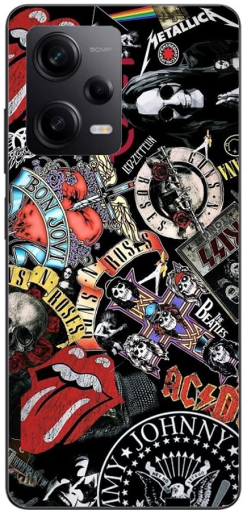 Rock Bands Silicone Case θήκη για Xiaomi Poco X5 black